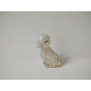 Fenton Glass duck figurine sitting painted Strawberry